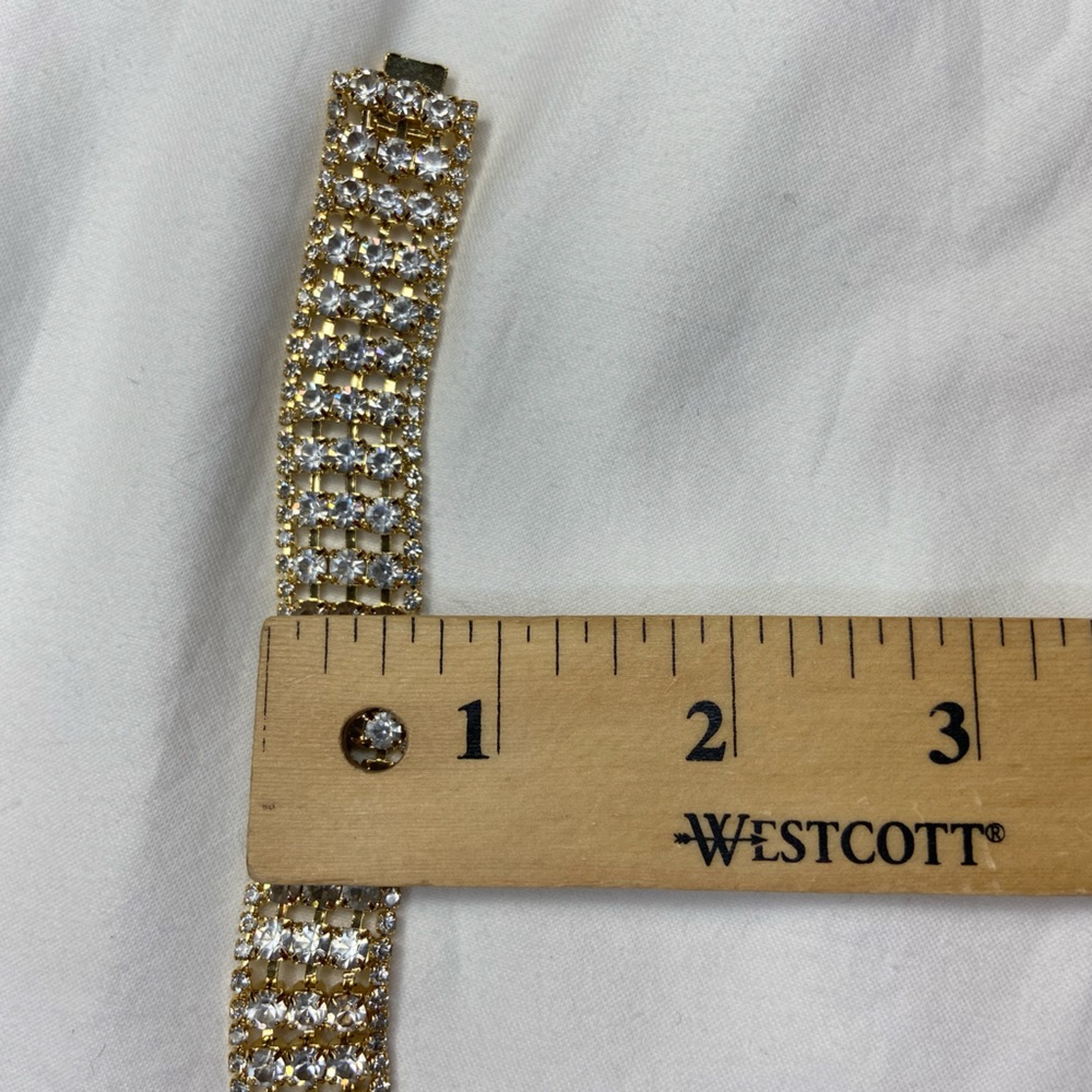 Rhinestone‎ Bling Bracelet Costume Jewelry 6.25" long - Picture 4 of 6